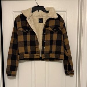 Elodie Black and Brown Plaid Jacket